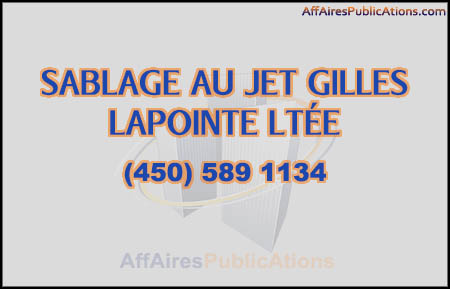 SABLAGE AU JET GILLES LAPOINTE LTÉE