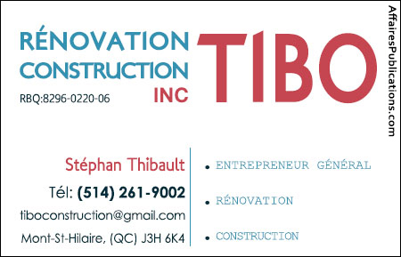 RÉNOVATION TIBO CONSTRUCTION