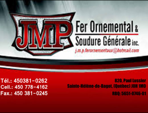 J.M.P. FER ORNEMENTAL ET SOUDURE GÉNÉRALE <br/> 9262-1002 QUÉBEC INC