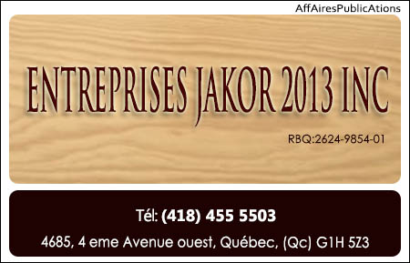 ENTREPRISES JAKOR 2013 INC