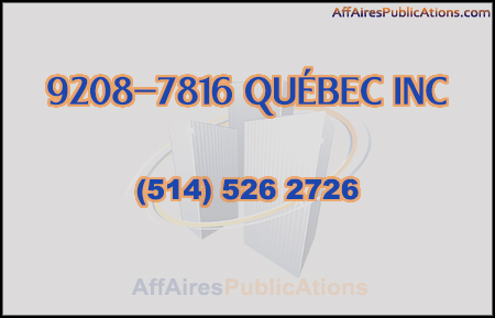 9208-7816 QUÉBEC INC