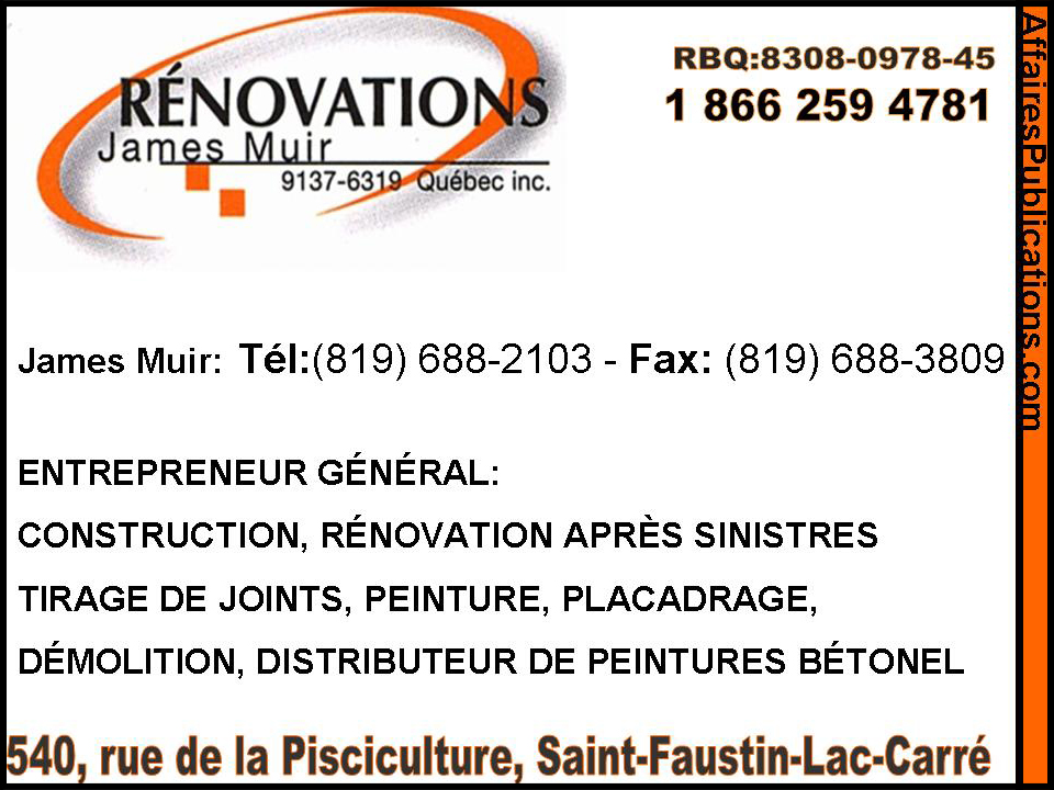 RÉNOVATIONS JAMES MUIR