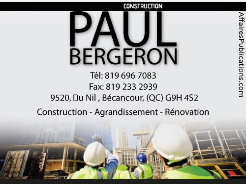 CONSTRUCTION PAUL BERGERON