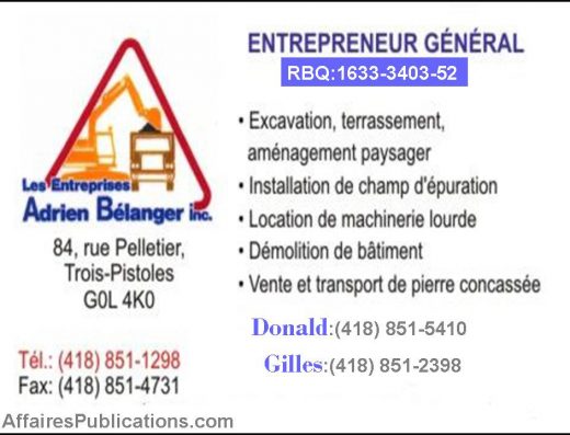 LES ENTREPRISES ADRIEN BÉLANGER