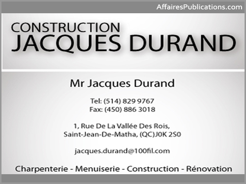 CONSTRUCTION JACQUES DURAND ENR