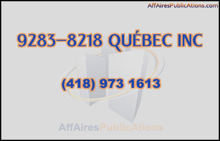 9283-8218 QUÉBEC INC