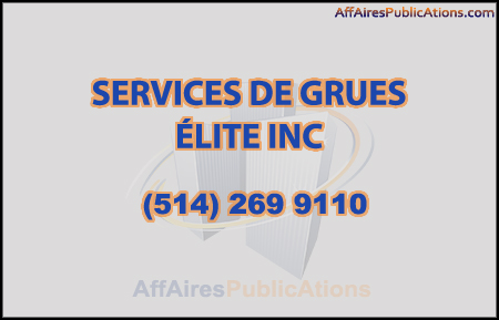 SERVICES DE GRUES ÉLITE INC
