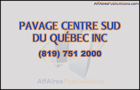 PAVAGE CENTRE SUD DU QUÉBEC