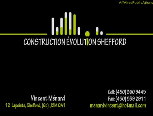CONSTRUCTION ÉVOLUTION SHEFFORD