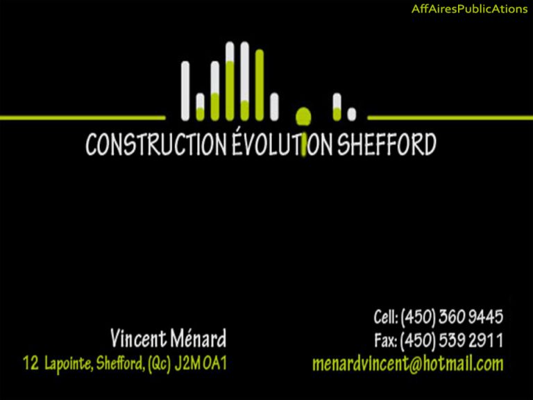 CONSTRUCTION ÉVOLUTION SHEFFORD