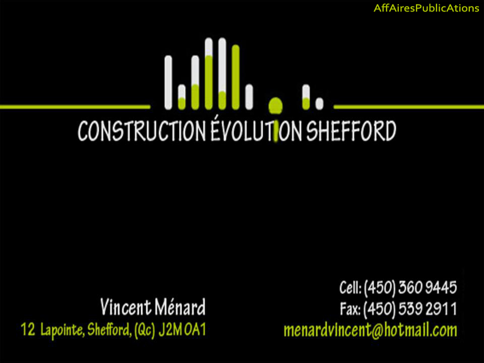 CONSTRUCTION ÉVOLUTION SHEFFORD
