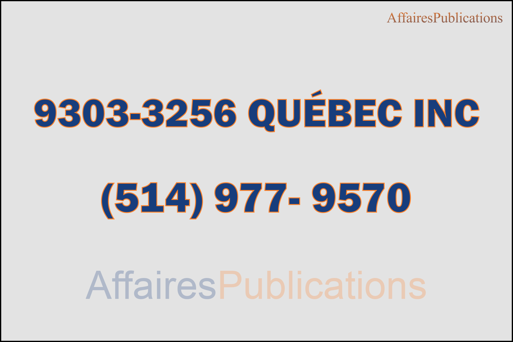 9303-3256 QUÉBEC INC