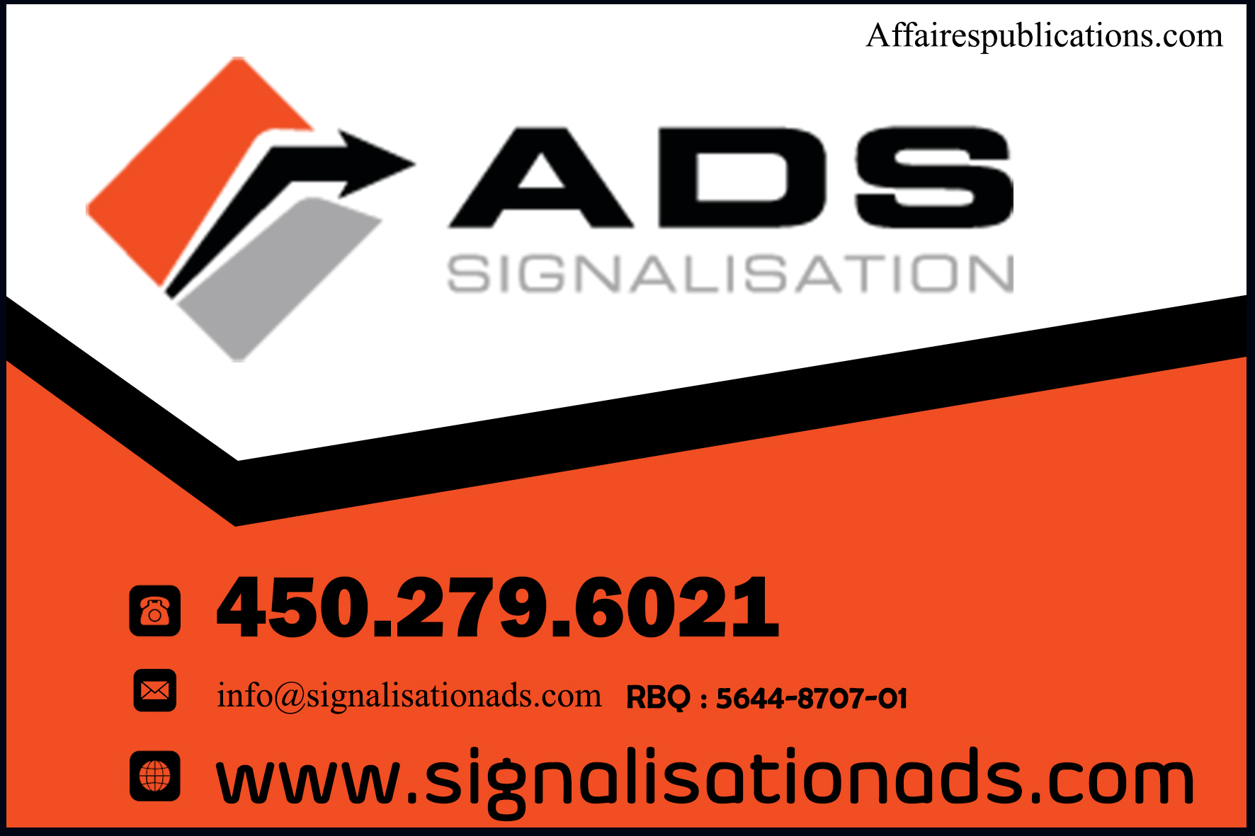 ADS SIGNALISATION INC