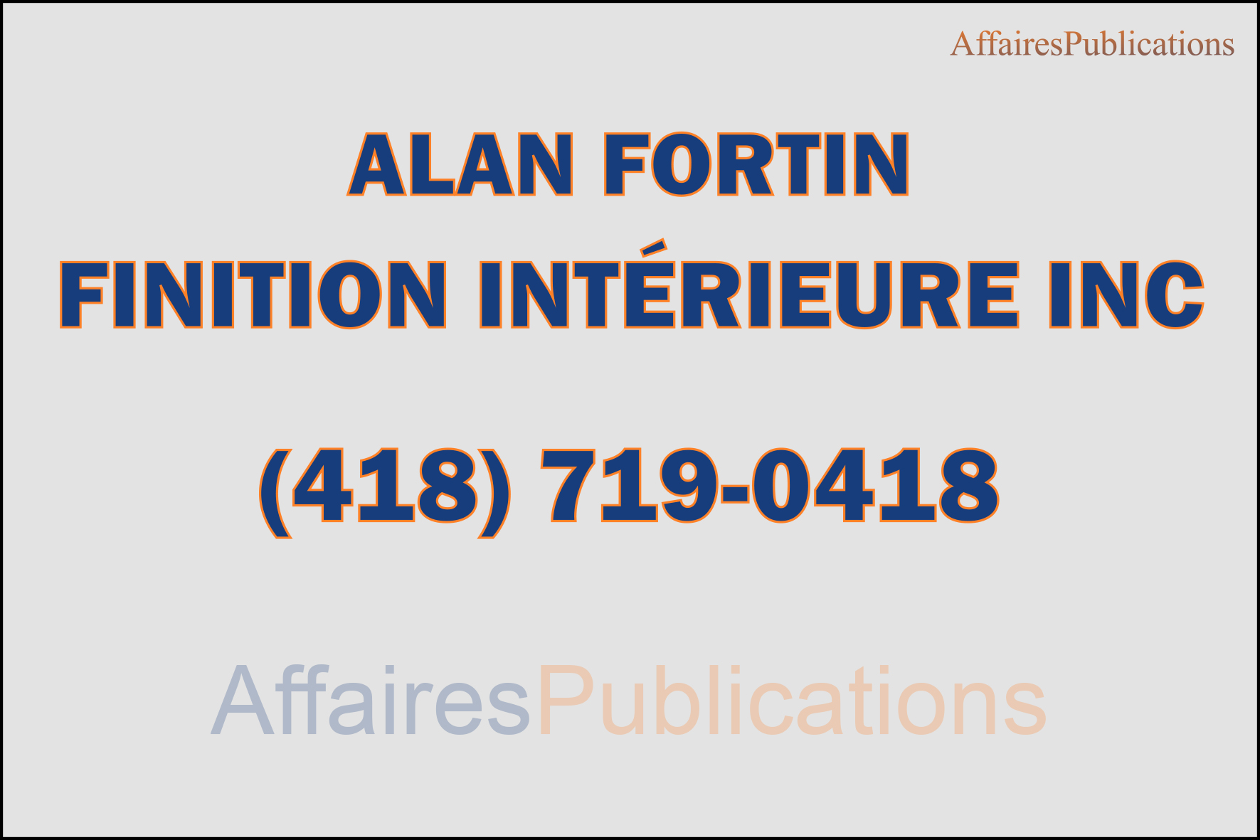 ALAN FORTIN FINITION INTÉRIEURE