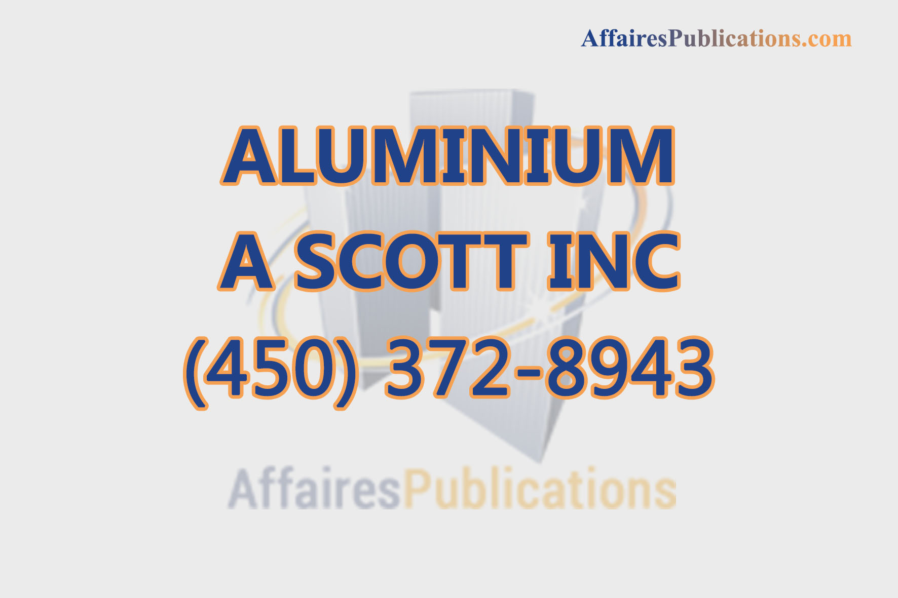 ALUMINIUM A SCOTT INC