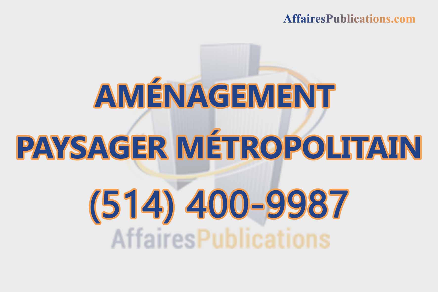 AMÉNAGEMENT PAYSAGER MÉTROPOLITAIN