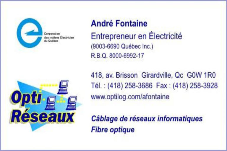 ANDRÉ FONTAINE ENTREPRENEUR EN ÉLECTRICITÉ