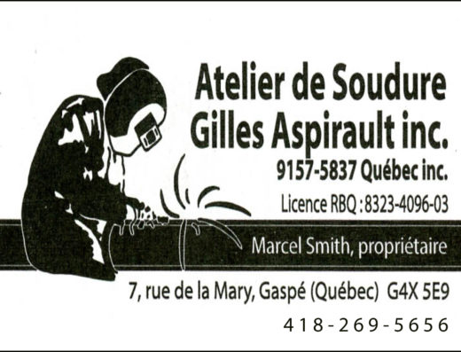 ATELIER DE SOUDURE GILLES ASPIRAULT 9157-5837 QUÉBEC INC