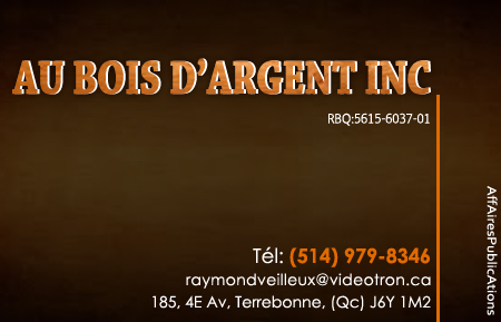 AU BOIS D’ARGENT INC
