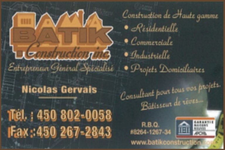 BATIK CONSTRUCTION INC