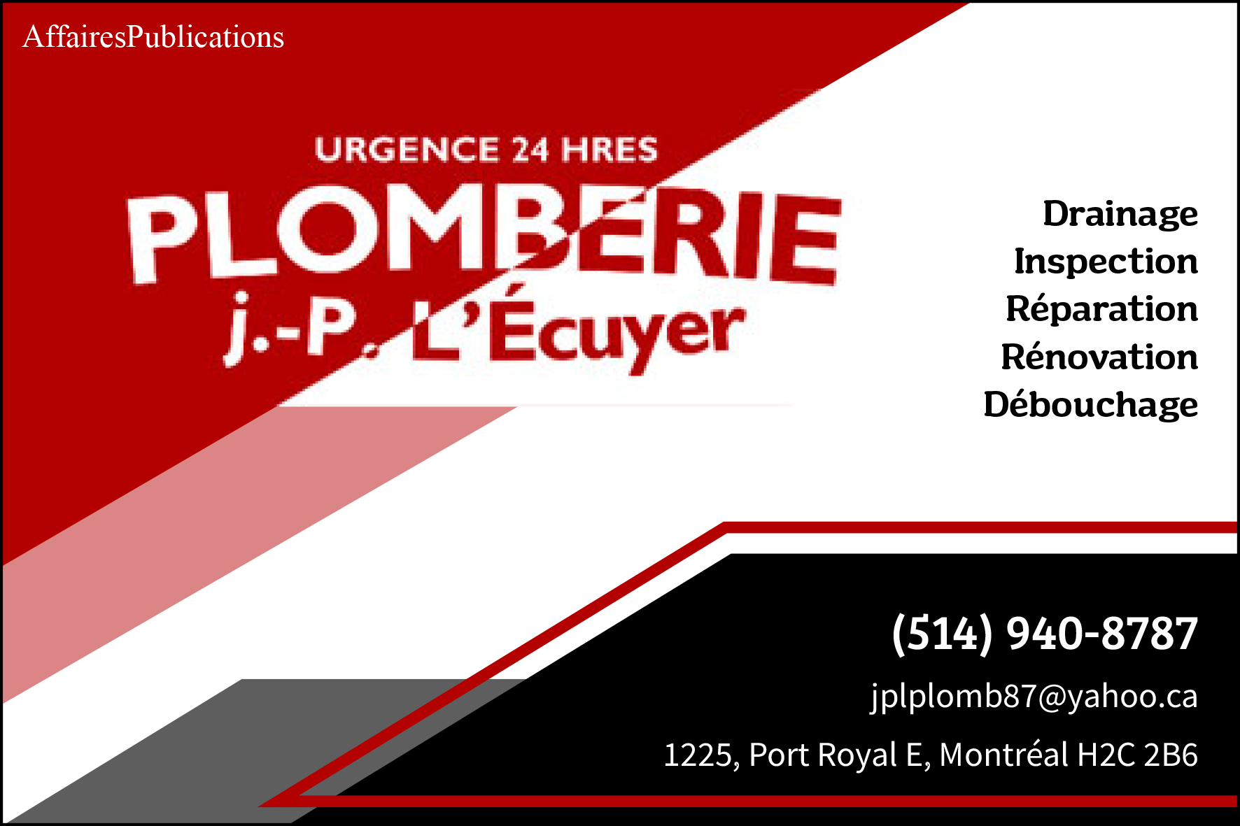 LES ENTREPRISES EN PLOMBERIE JEAN-PIERRE L&rsquo;ÉCUYER INC