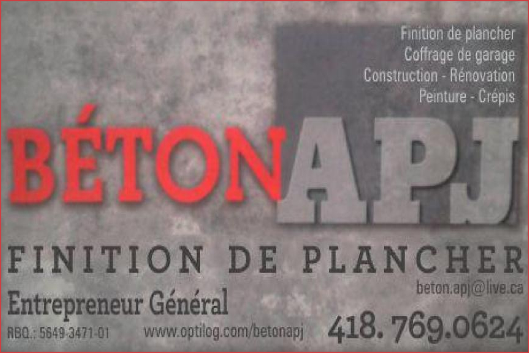 BÉTON APJ INC