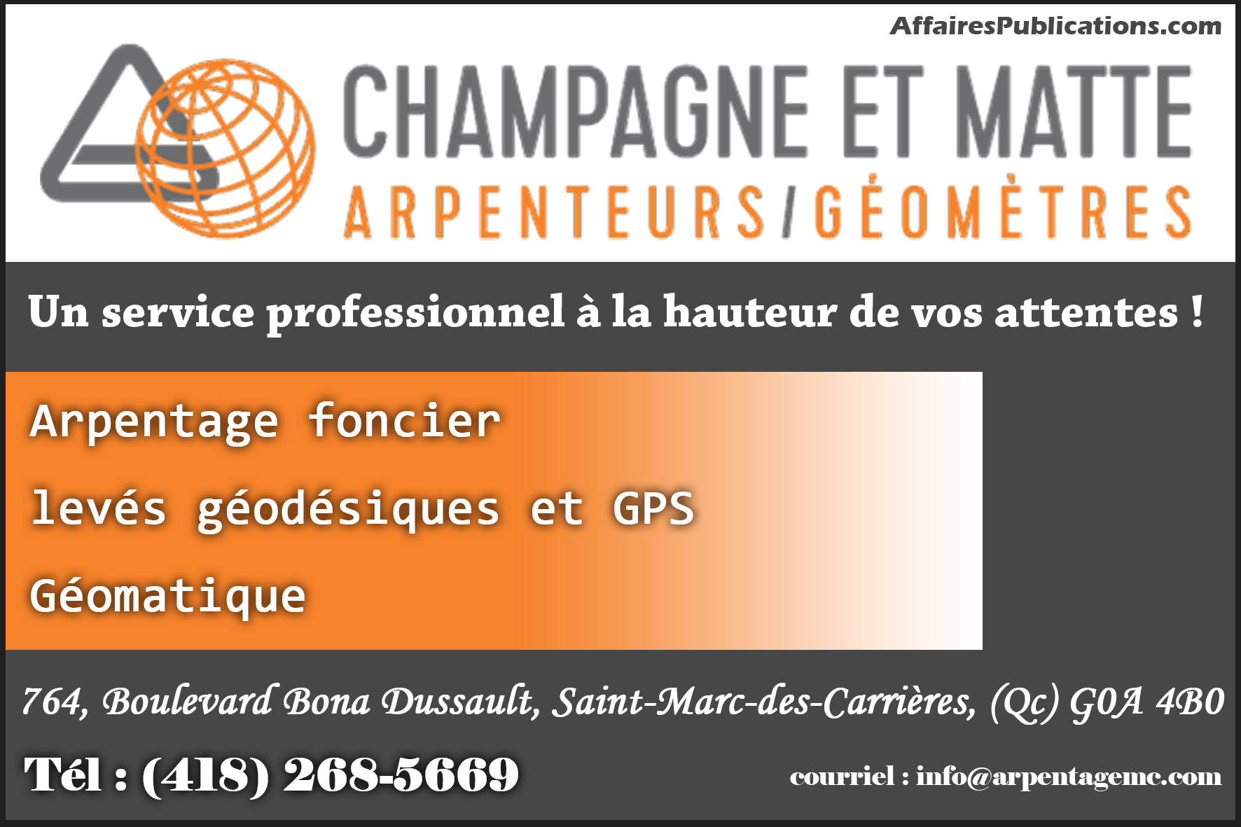 CHAMPAGNE ET MATTE ARPENTEURS- GÉOMÈTRES