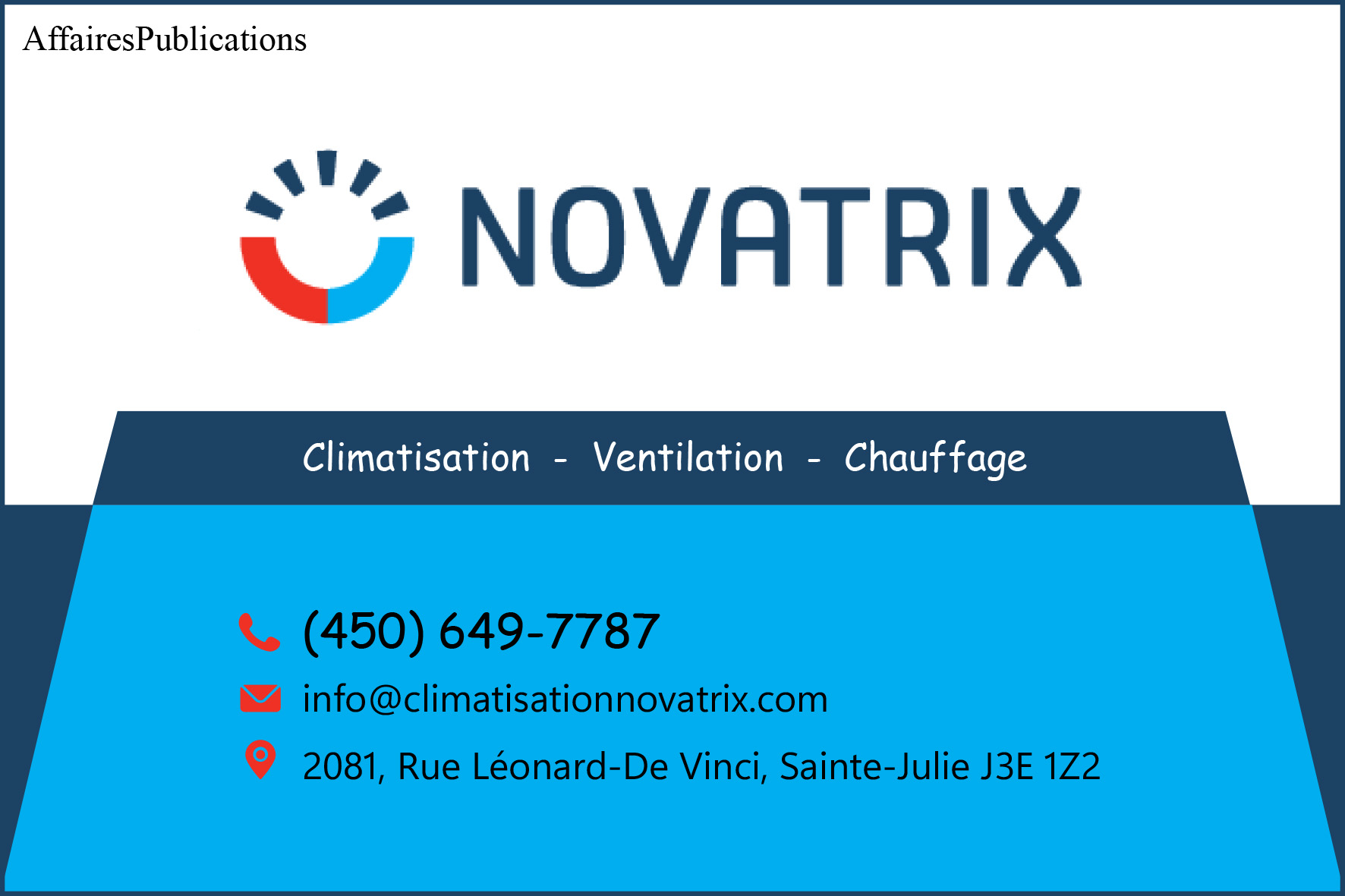 CLIMATISATION NOVATRIX INC