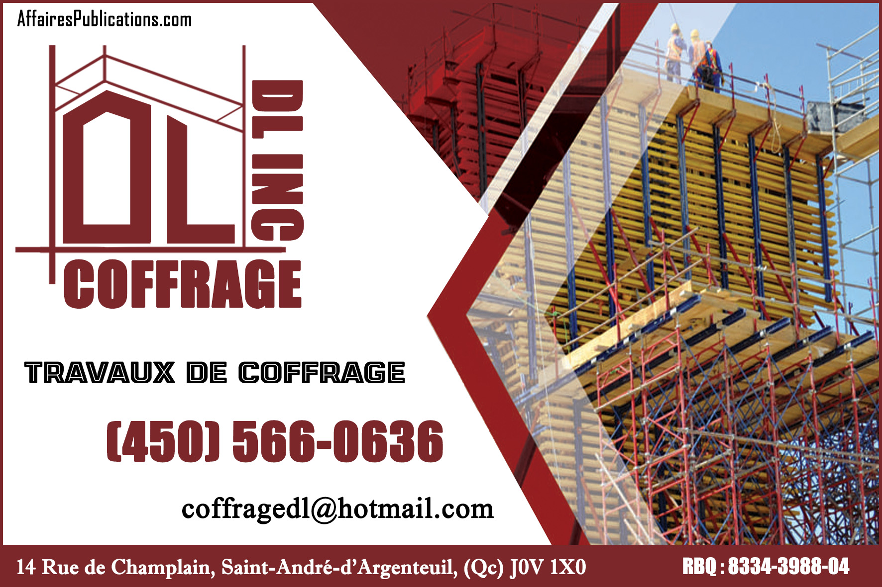 COFFRAGE DL INC