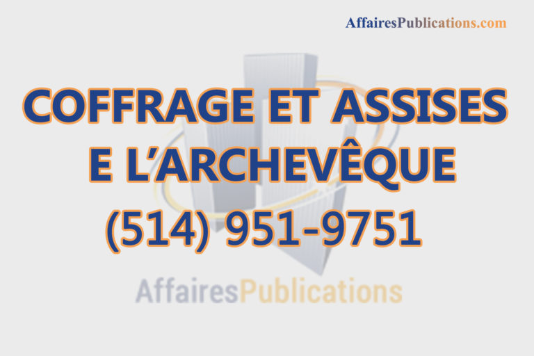 COFFRAGE ET ASSISES E L&rsquo;ARCHEVÊQUE