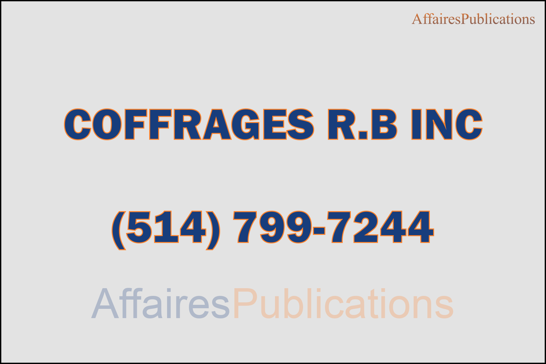 COFFRAGES R.B INC