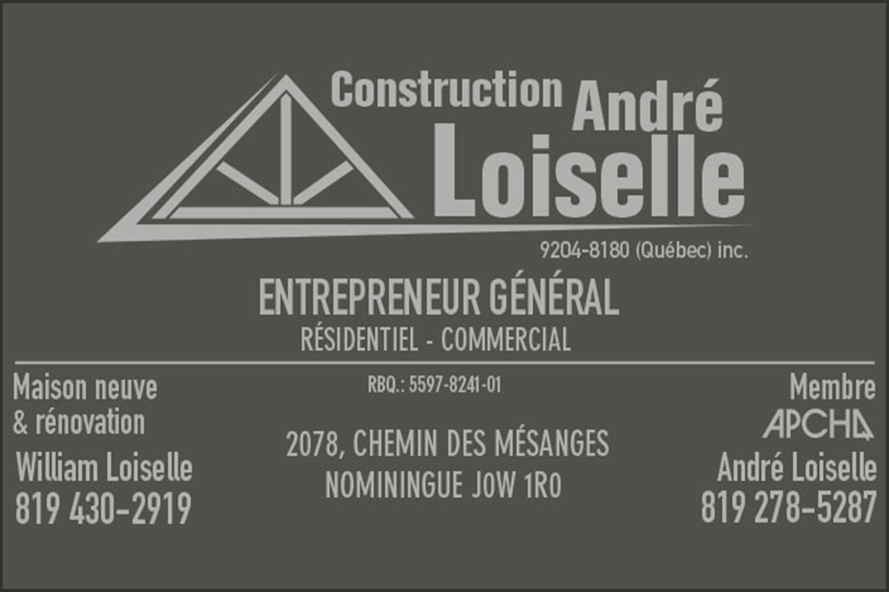 CONSTRUCTION ANDRÉ LOISELLE
