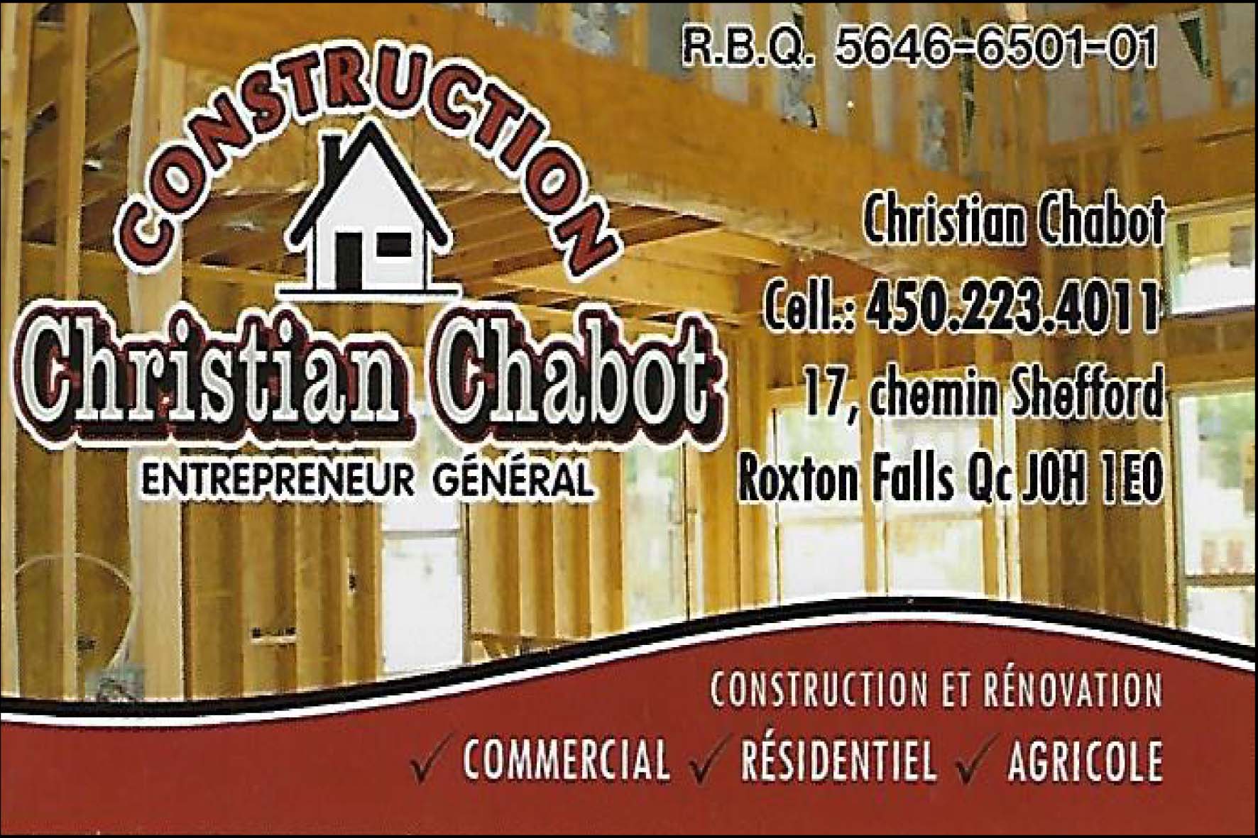 CONSTRUCTION CHRISTIAN CHABOT