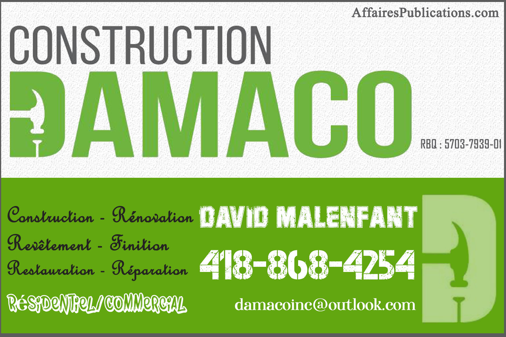 CONSTRUCTION DAMACO INC