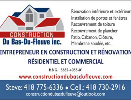 CONSTRUCTION DU BAS-DU-FLEUVE