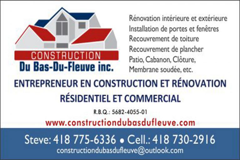 CONSTRUCTION DU BAS-DU-FLEUVE