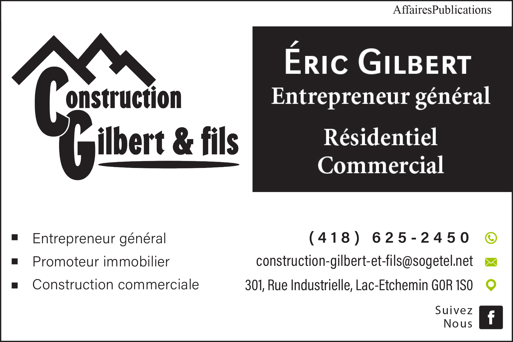 CONSTRUCTION GILBERT ET FILS 2869-7969 QUÉBEC INC