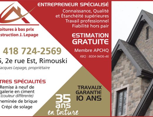 TOITURES À BAS PRIX CONSTRUCTION J LEPAGE ENR