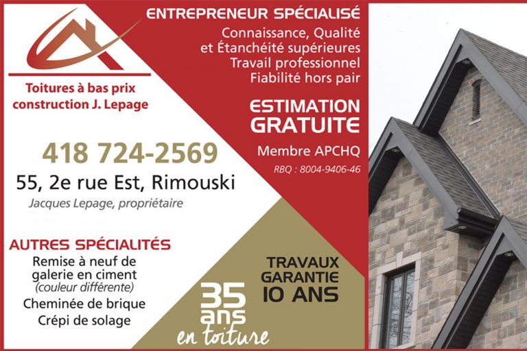 TOITURES À BAS PRIX CONSTRUCTION J LEPAGE ENR