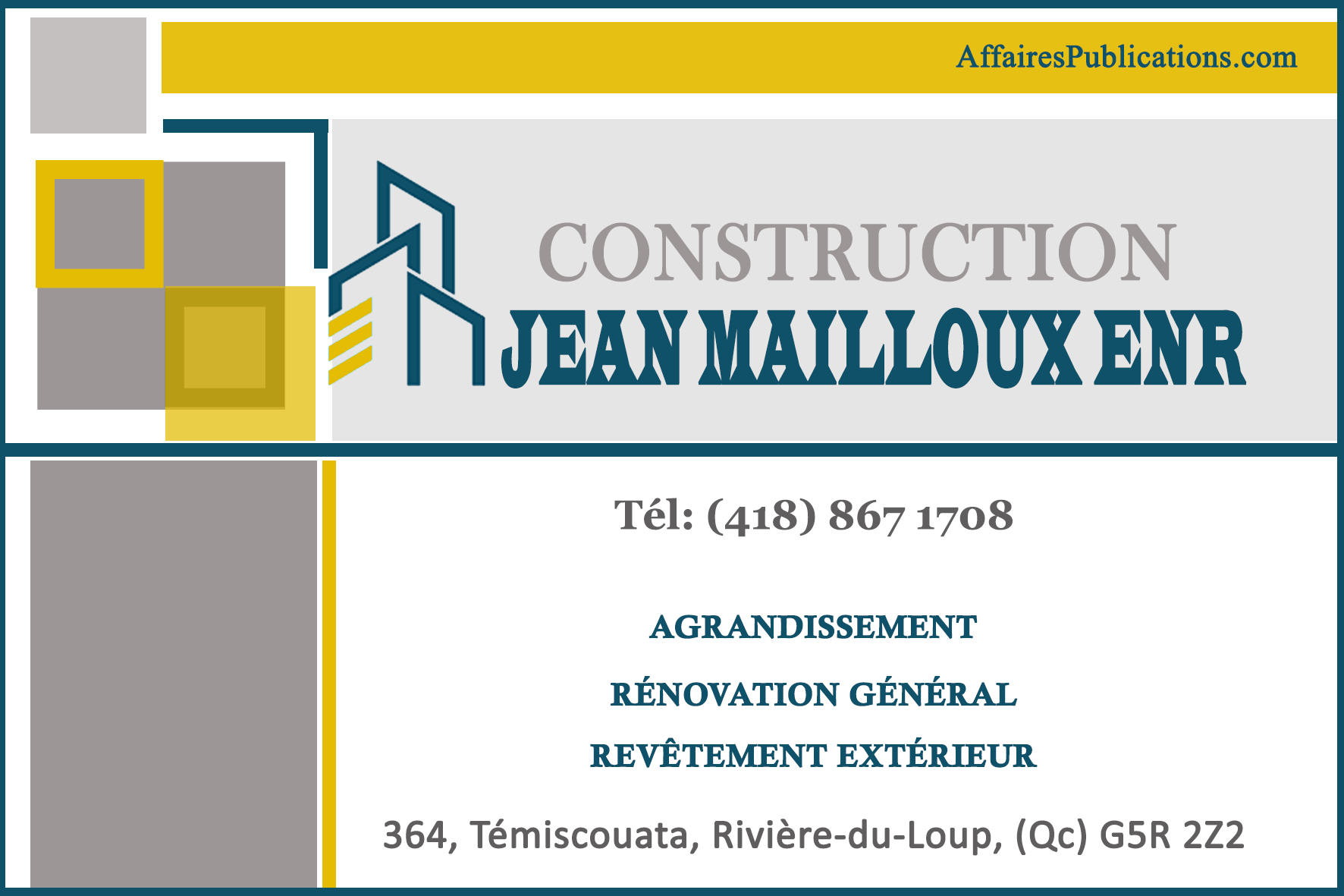 CONSTRUCTION JEAN MAILLOUX ENR