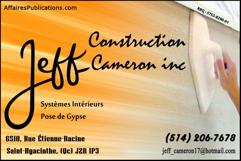 CONSTRUCTION JEFF CAMERON INC