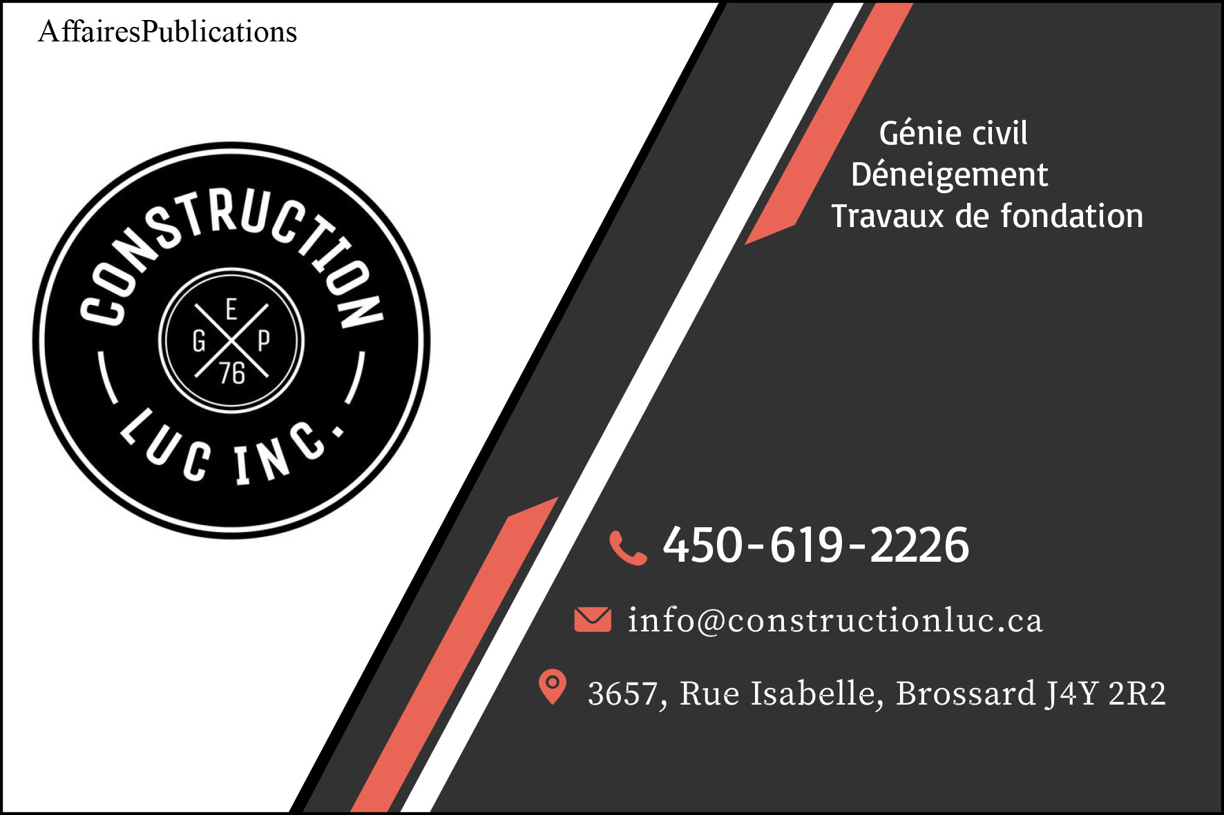 CONSTRUCTION LUC INC