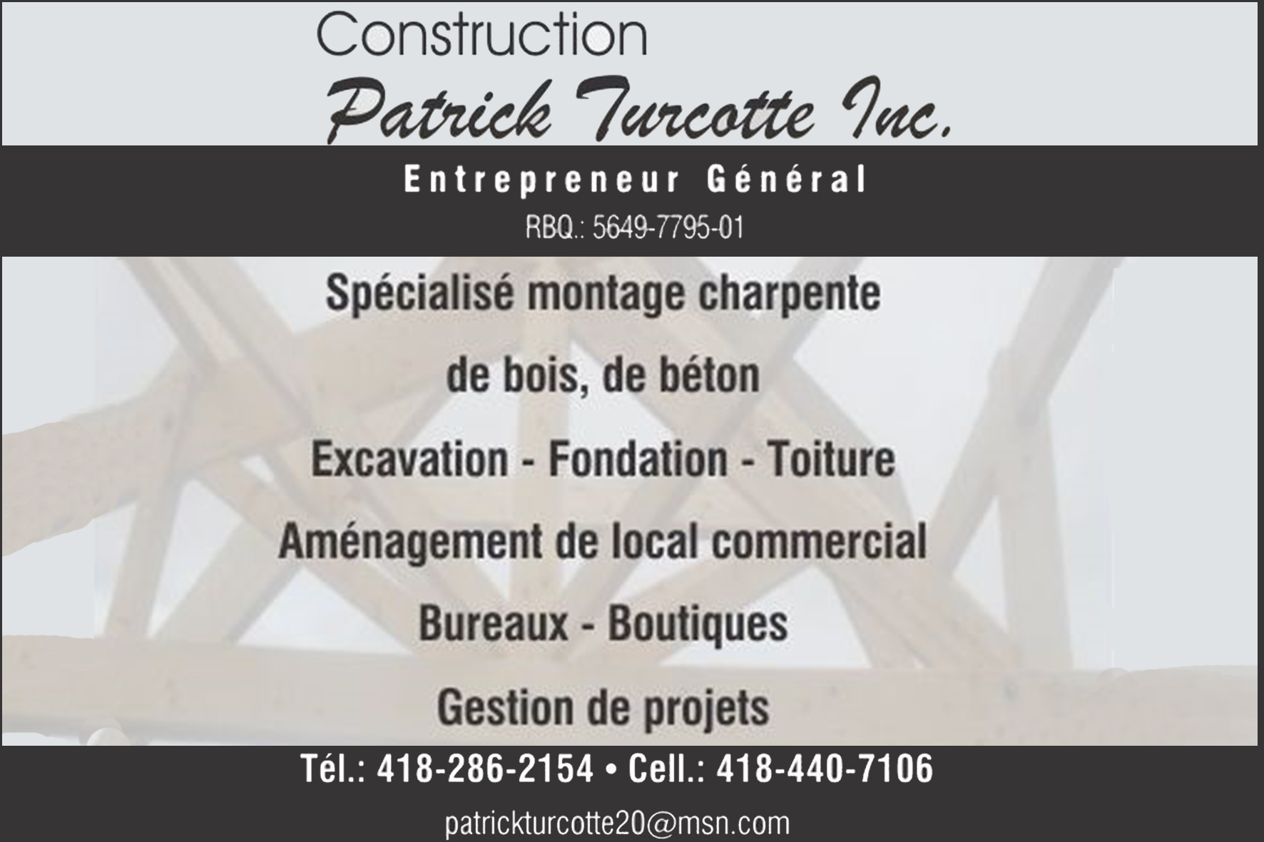 CONSTRUCTION PATRICK TURCOTTE