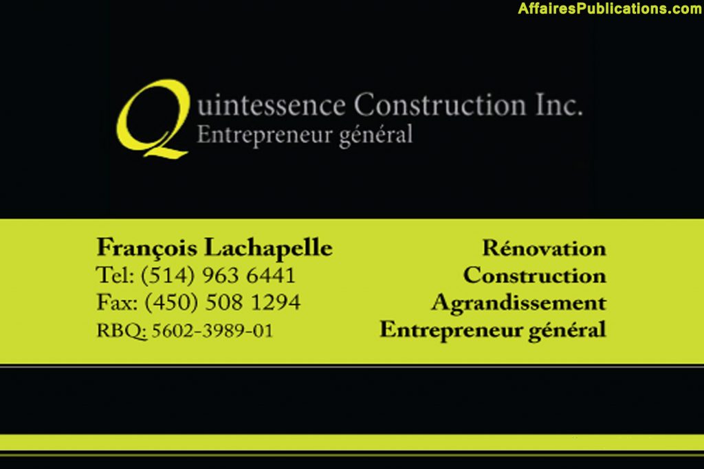 CONSTRUCTION QUINTESSENCE