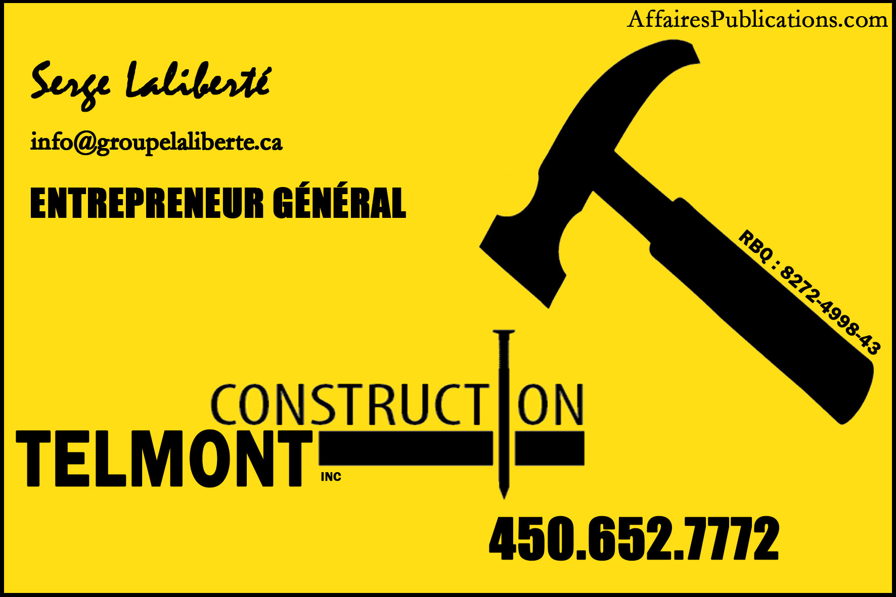 CONSTRUCTION TELMONT INC