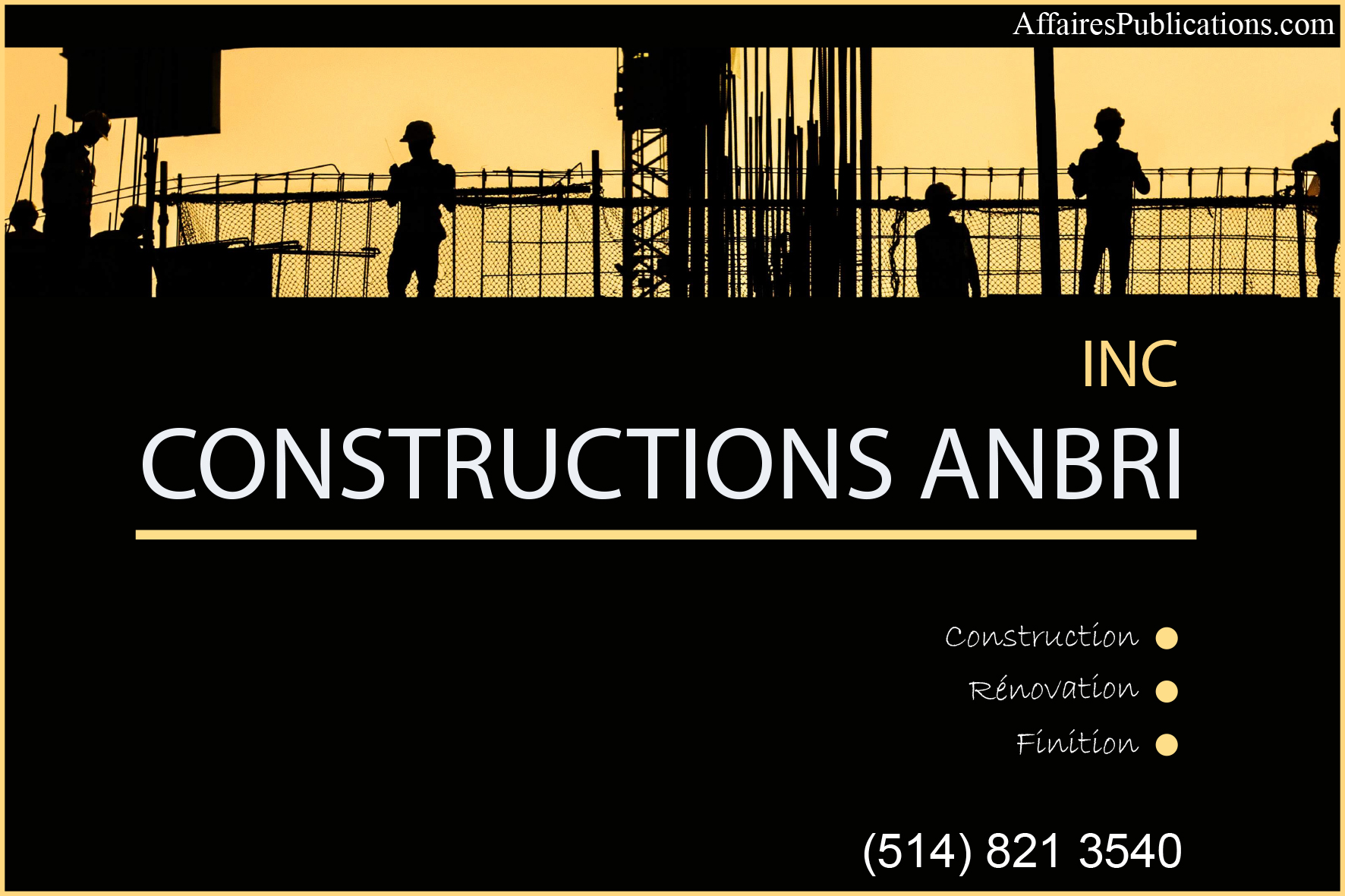CONSTRUCTIONS ANBRI INC