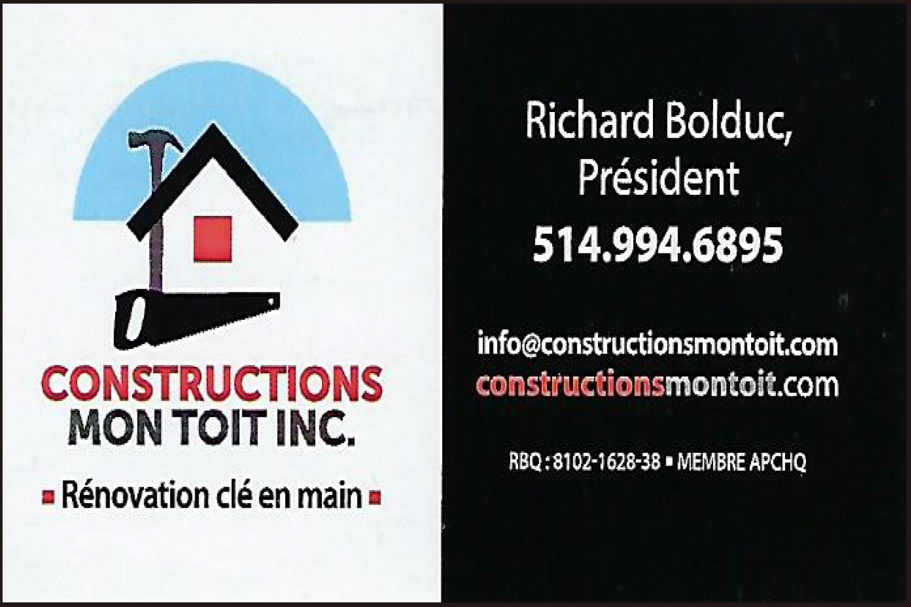 CONSTRUCTIONS MON TOIT INC