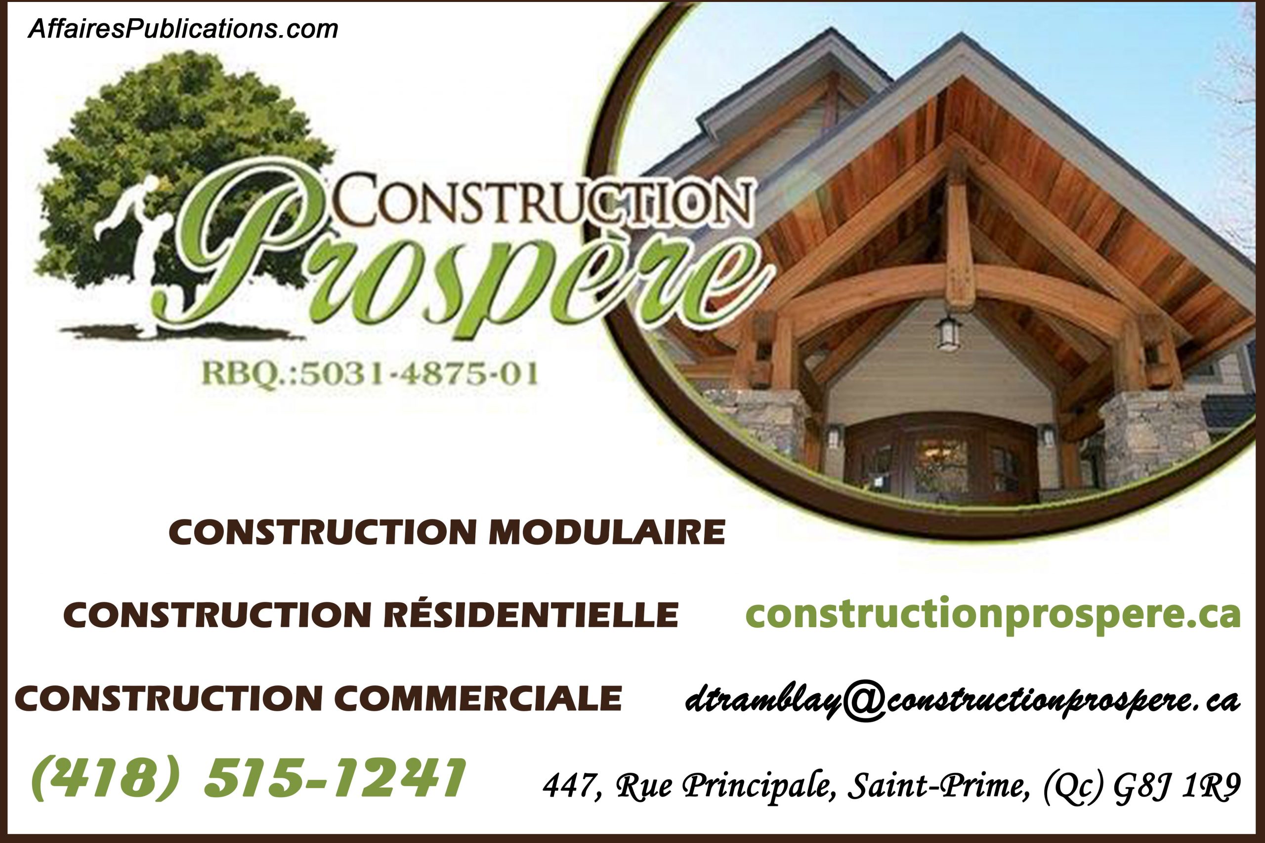 CONSTRUCTIONS PROSPÈRE INC