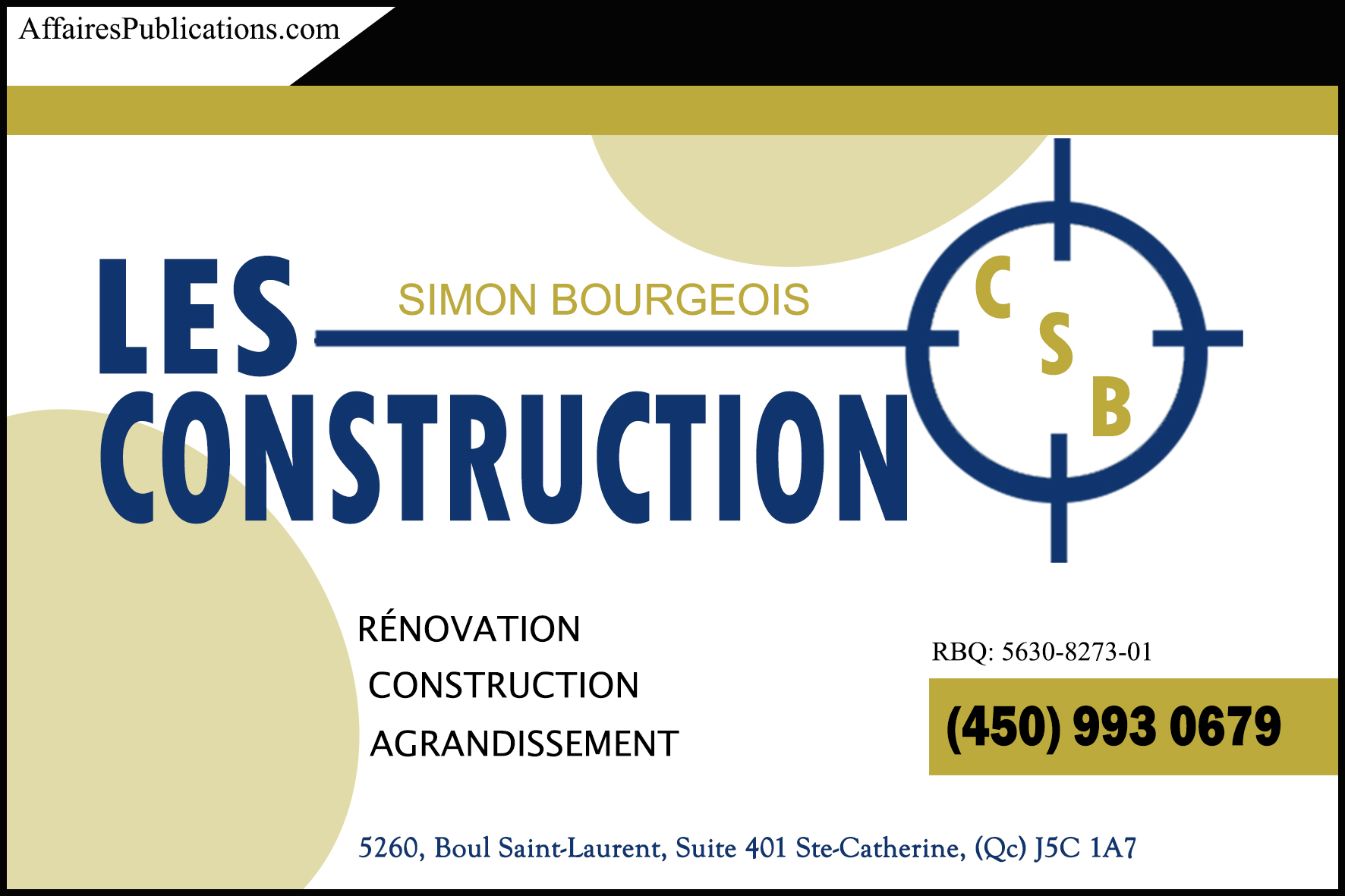 CONSTRUCTIONS SIMON BOURGEOIS