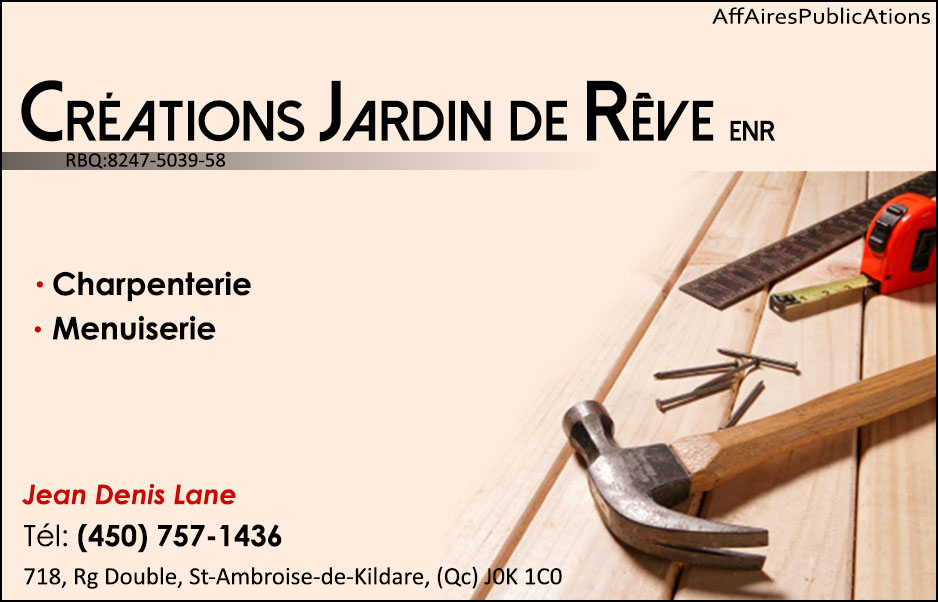 CRÉATIONS JARDIN DE RÊVE ENR